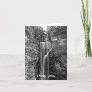 Indian Cliff Falls Grayscale Thank You Card