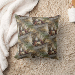 Indian Corn In Wicker Basket Nature Pattern Cushion