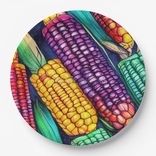 Indian Corn Paper Plate (Front)