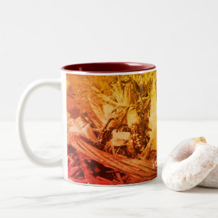 Indian Corn Vintage Sepia Personalized Two-Tone Coffee Mug