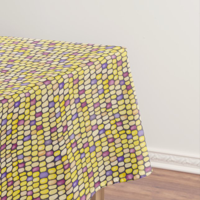 Indian Corn Watercolor Pattern Yellow Tablecloth (In Situ)