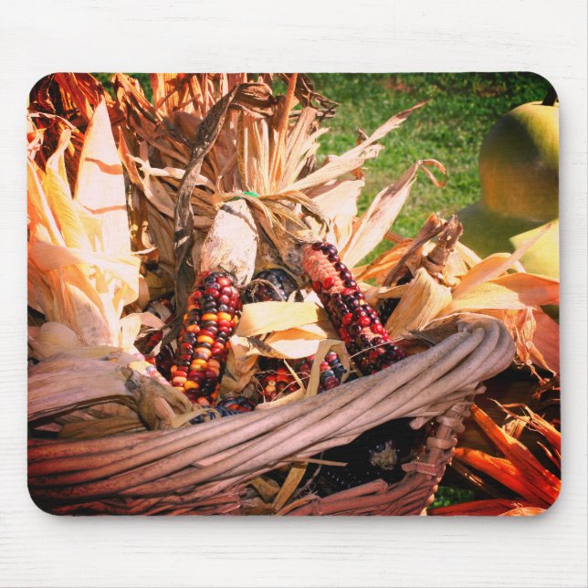 Indian Corn Wicker Basket Nature  Mouse Pad (Front)