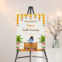 Indian Cradle Ceremony Welcome Sign, Cradle Decor