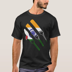 Indian Cricket Indian Flag for a Cricket Player Cr T-Shirt
