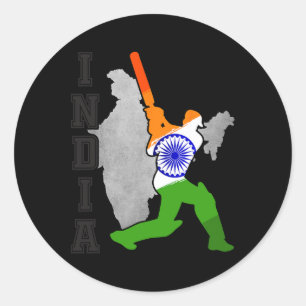 Indian Cricket Jersey India Cricket Team Lover Sup Classic Round Sticker