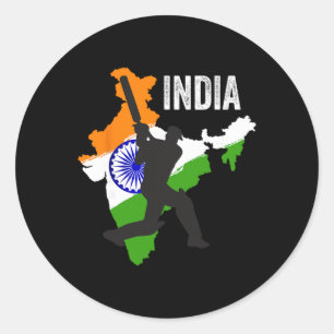 Indian Cricket Jersey India Cricket Team Lover Sup Classic Round Sticker