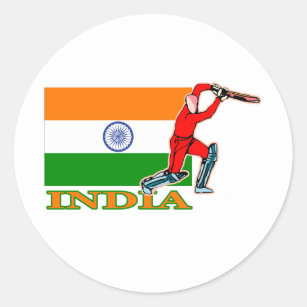Indian Cricket Player Classic Round Sticker
