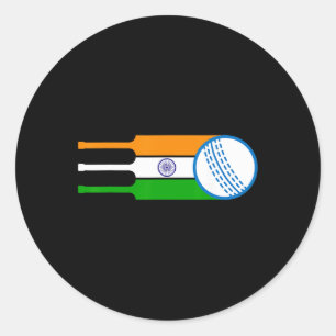 Indian Cricket Player Team Cricket Fans India Cric Classic Round Sticker