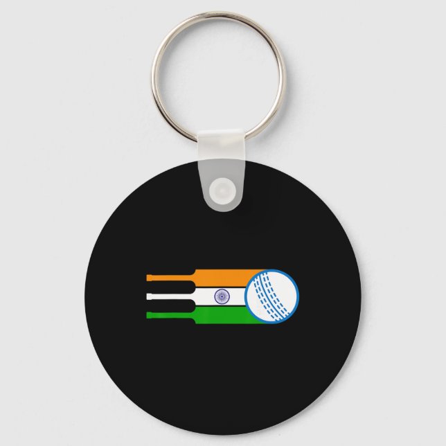 Indian Cricket Player Team Cricket Fans India Cric Key Ring (Front)
