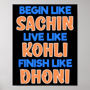 Indian Cricket Team Fan Supporter Jersey  Poster