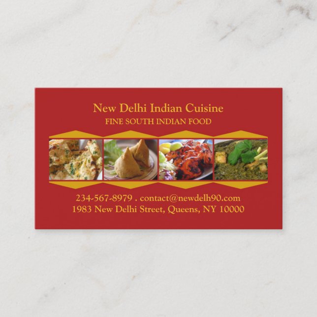 Indian Cuisine Business Card (Front)