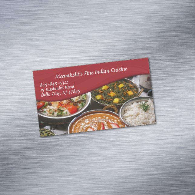 Indian Cuisine Magnetic Business Card (In Situ)