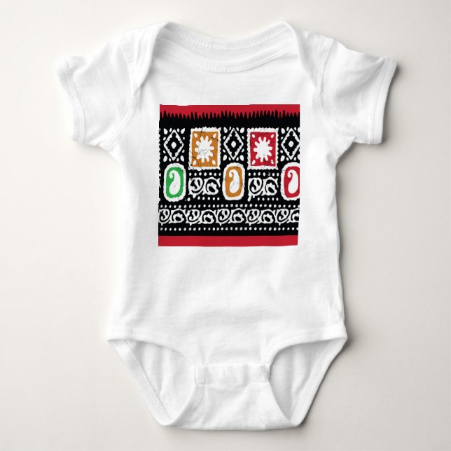 Indian Culture: Traditional Art Design Baby Bodysuit (Front)