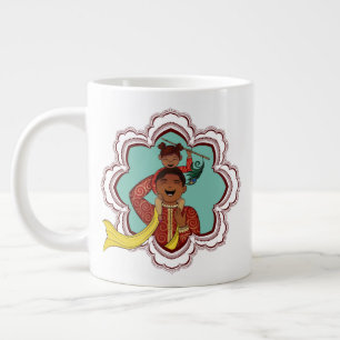 Indian Dad carrying his daughter on his Large Coffee Mug