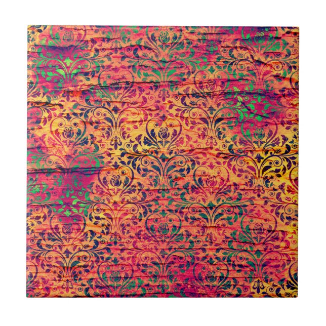 Indian Damask Haven Ceramic Tile (Front)