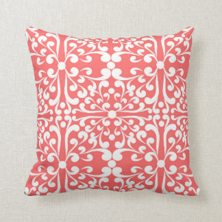 Indian Decorative motif in coral Cushion