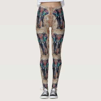 Indian Design Elephant Leggings