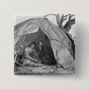 Indian Doctor Concocting a Pot of Medicine 15 Cm Square Badge