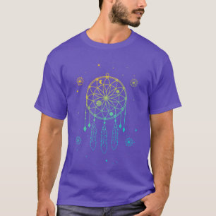 Indian Dream Catcher Mystic Stars Sacred Geometry T-Shirt