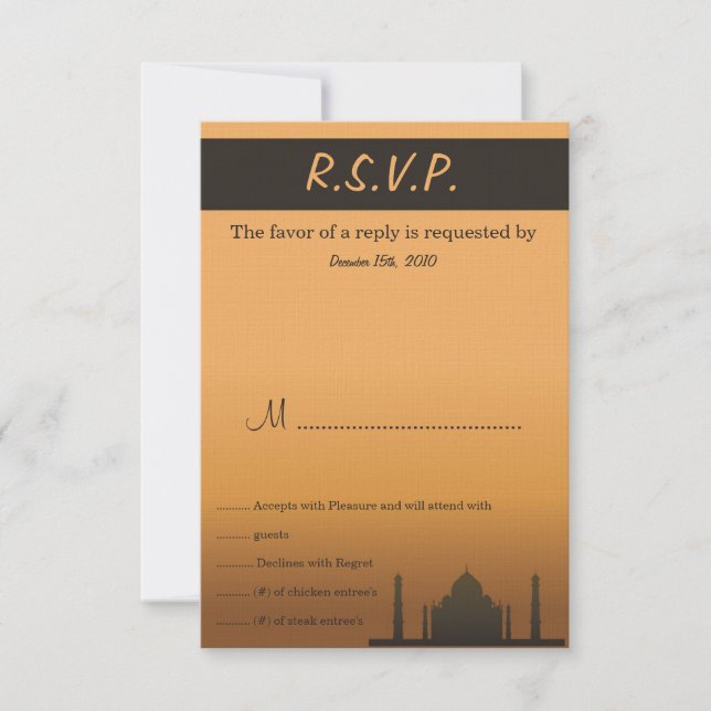 Indian Dream Wedding RSVP Card (Front)