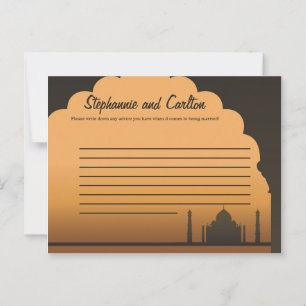 Indian Dream Wedding Writable Advice Card