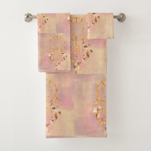 Indian Dreamcatcher Bath Towel Set (Insitu)
