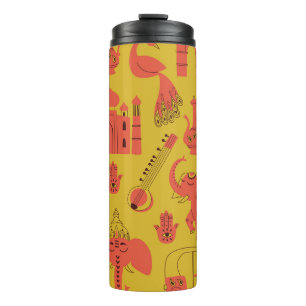 Indian Elements, Hand Drawn Vintage. Thermal Tumbler