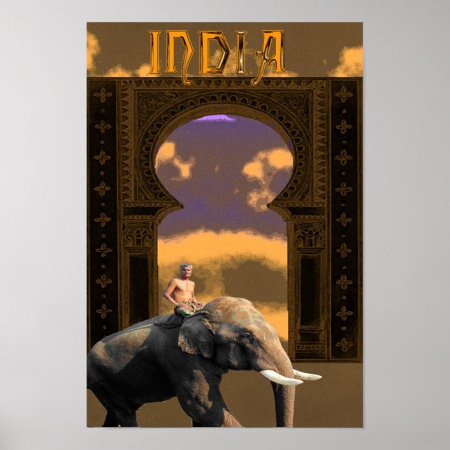 Indian Elephant and Rider Poster (Front)