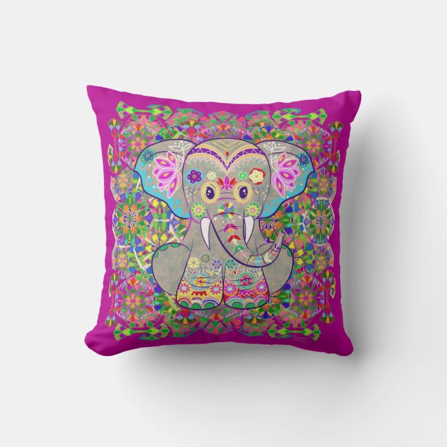 Indian Elephant Cushion (Front)