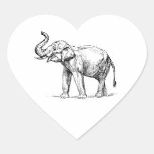 Indian Elephant Heart Sticker