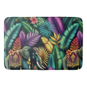 Indian Elephant Jungle Dreams Seamless Surface Bath Mat