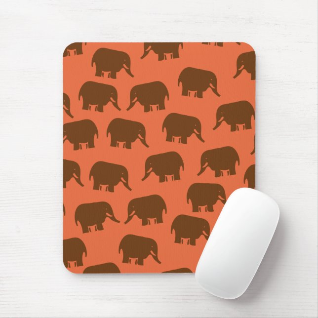 Indian Elephant Pattern Mouse Pad (With Mouse)