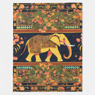 Indian Elephant Print Blanket – Soft, Cosy