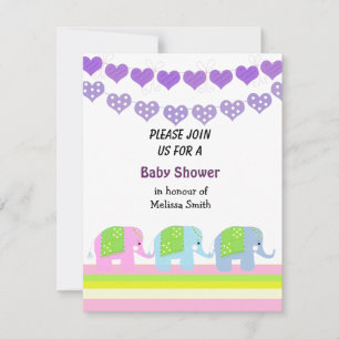 Indian Elephants Baby Shower Invitation
