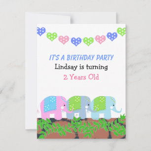 Indian Elephants Birthday Invitation