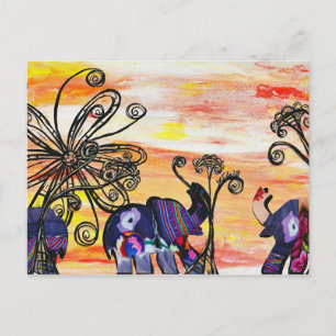 Indian Elephants Postcard