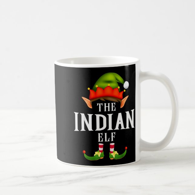 Indian Elf Group Funny Christmas Pajama Party  Coffee Mug (Right)