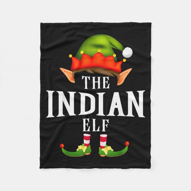 Indian Elf Group Funny Christmas Pajama Party  Fleece Blanket (Front)