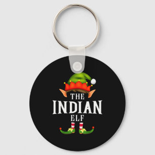 Indian Elf Group Funny Christmas Pajama Party Key Ring
