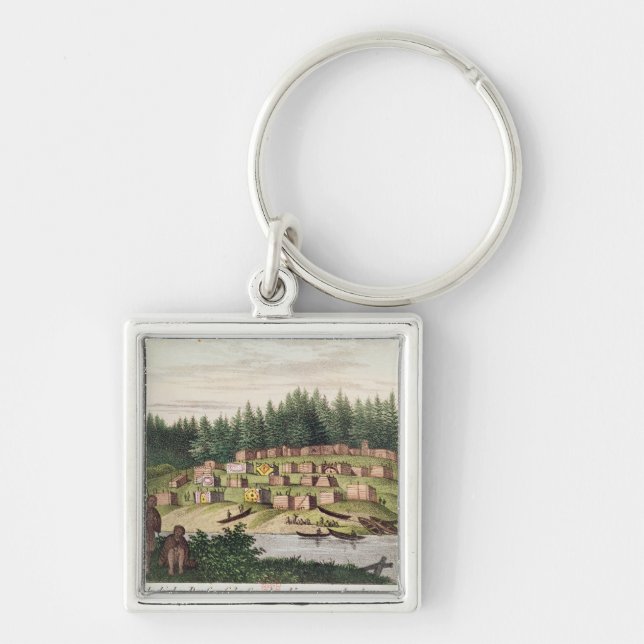Indian Encampment on Quadra Island Key Ring (Front)