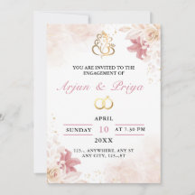 Indian Engagement Invitation Card, Ring Ceremony