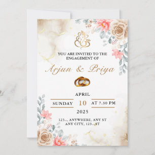 Indian Engagement Invitation Card, Ring Ceremony