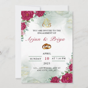 Indian Engagement Invitation Card, Ring Ceremony