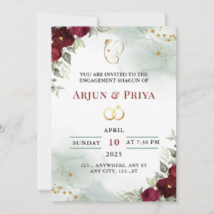 Indian Engagement Shagun Invitation Card