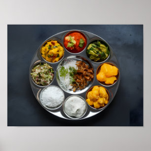 Indian Ethnic Veg Thali Buffet Poster