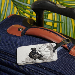 Indian Fantail Pigeon Eyeliner Hen Luggage Tag