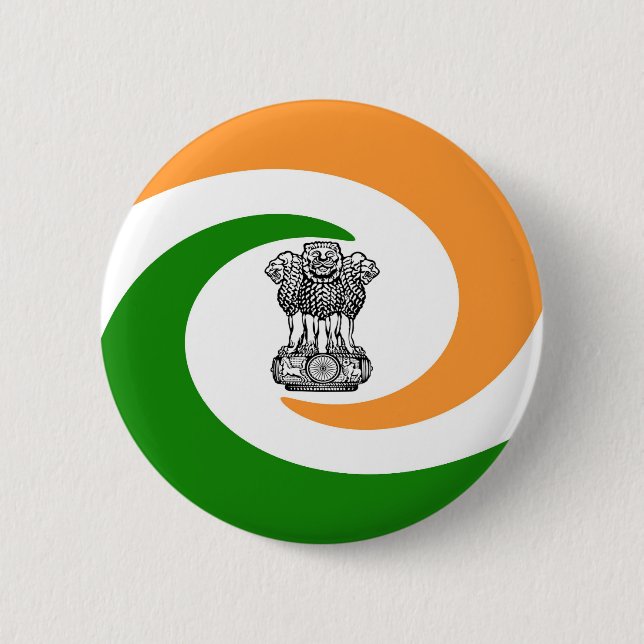 Indian flag 6 cm round badge (Front)
