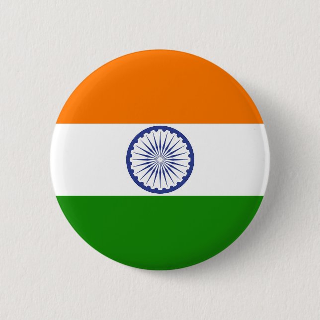 Indian Flag 6 Cm Round Badge (Front)