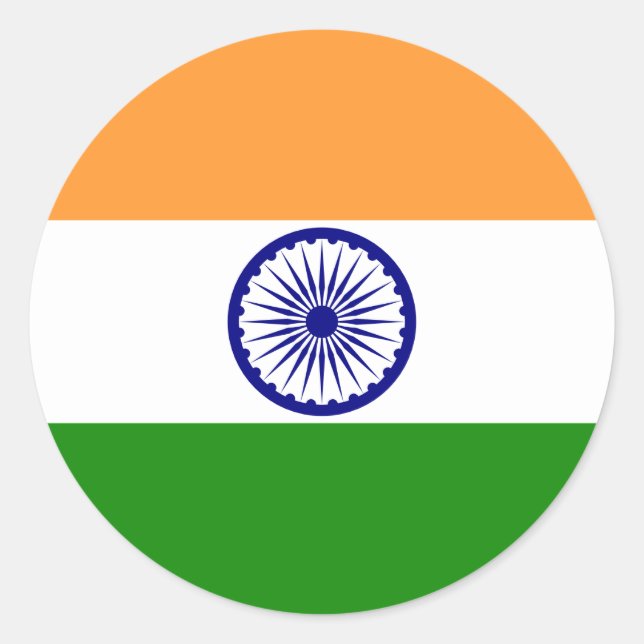 Indian Flag Classic Round Sticker (Front)