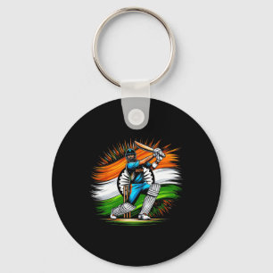 Indian Flag Cricket Lover Fan India Pride Men Wome Key Ring